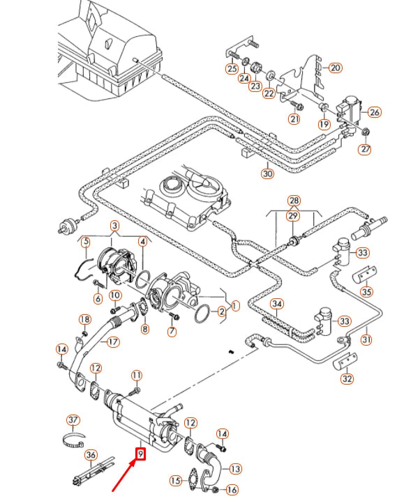 NEW AUDI A3 8P EGR RECUPERATION COOLER 03G131512AP N ORIGINAL