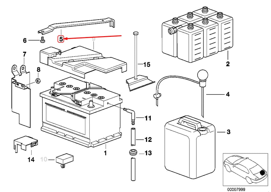 NEW BMW 5 E39 BATTERY HOLDER 61218368212 8368212 ORIGINAL