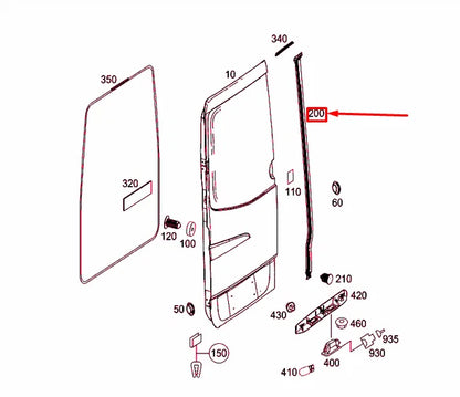 NEW MERCEDES-BENZ SPRINTER 906 REAR LEFT PANEL DOOR SEAL A9067470130 ORIGINAL
