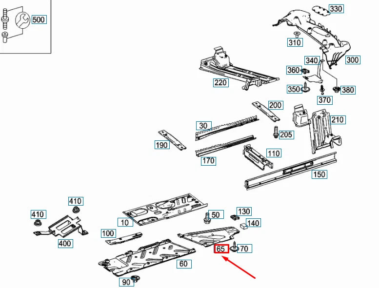 NEW MERCEDES-BENZ B W246 MAIN FLOOR RIGHT COVER SUBSTRUCTURE A2466840600