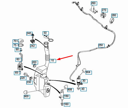 NEW MERCEDES-BENZ GLK-CLASS X204 WINDOW WASHER TANK A2048690220 ORIGINAL