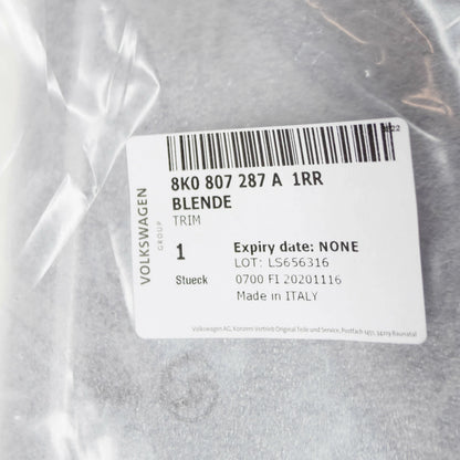 NEW AUDI A4 B8 FRONT BUMPER LICENSE PLATE FILLER TRIM 8K0807287A1RR