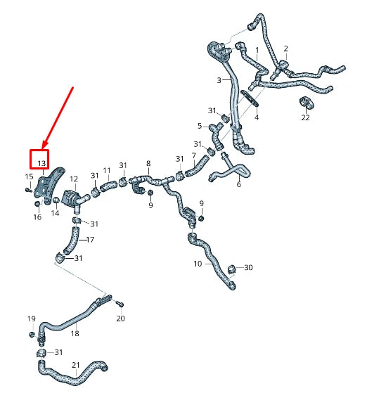 NEW AUDI A8 4N ADDITIONAL COOLANT PUMP BRACKET 4N0121313A