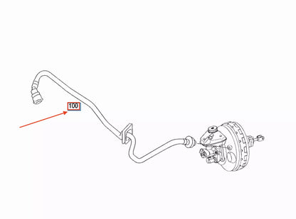 NEW MB CL C216 BRAKE BOOSTER VACUUM PIPE HOSE LINE LHD A2214301429 ORIGINAL
