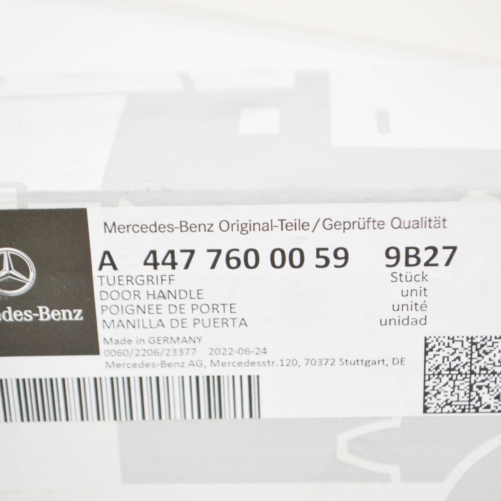 NEW MERCEDES-BENZ VITO W447 FRONT DOOR EXTERIOR HANDLE A44776000599B27 ORIGINAL