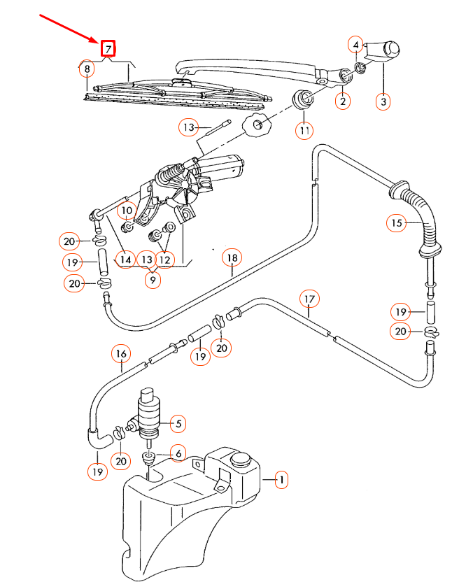 NEW AUDI A6 AVANT C5 REAR WINDOW WIPER BLADE 3B9955427 ORIGINAL