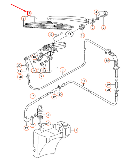 NEW AUDI A6 AVANT C5 REAR WINDOW WIPER BLADE 3B9955427 ORIGINAL
