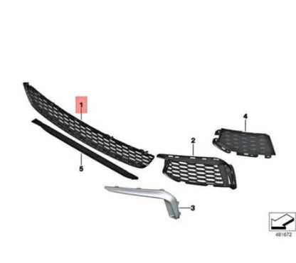 NEW BMW 5 G30 FRONT LOWER BUMPER AIR INTAKE GRILLE 51118064931 ORIGINAL