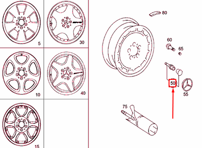 NEW MERCEDES-BENZ SL R129 WHEEL BOLT A0009904807 ORIGINAL