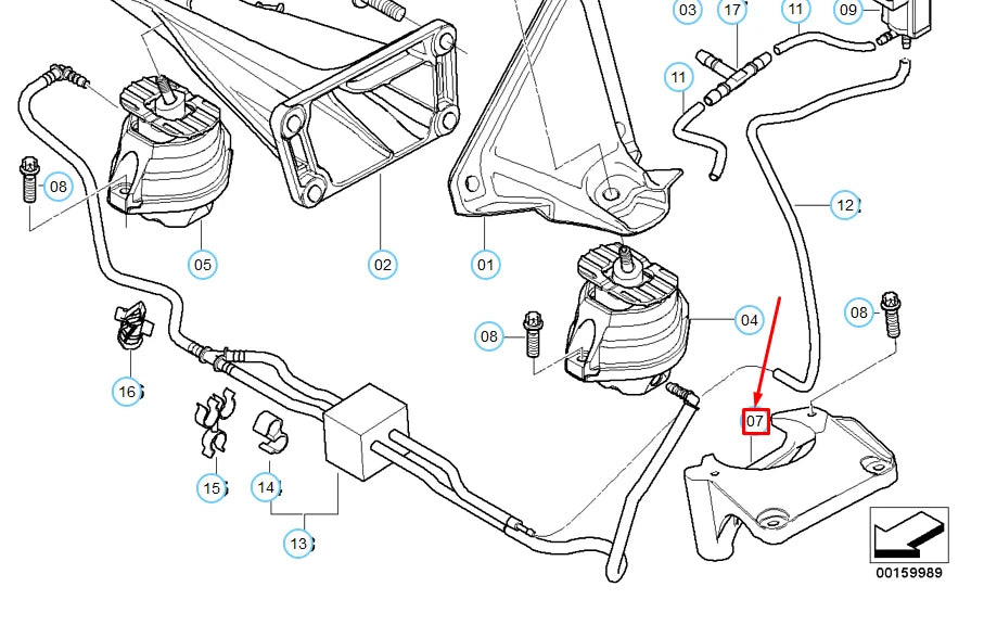 NEW BMW 5 E60 ENGINE SUSPENSION LEFT CONSOLE 22116761117 6761117 ORIGINAL