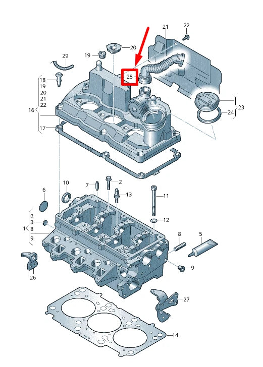 NEW VW POLO 6R, 6C BREATHER HOSE 03P103493A ORIGINAL