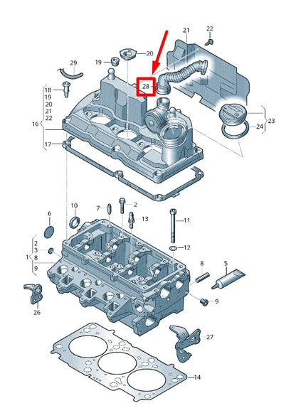 NEW VW POLO 6R, 6C BREATHER HOSE 03P103493A ORIGINAL