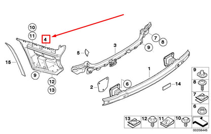 NEW BMW 3 CABRIO E93 REAR RIGHT BUMPER COVER GUIDE 7128246 51127128246 ORIGINAL