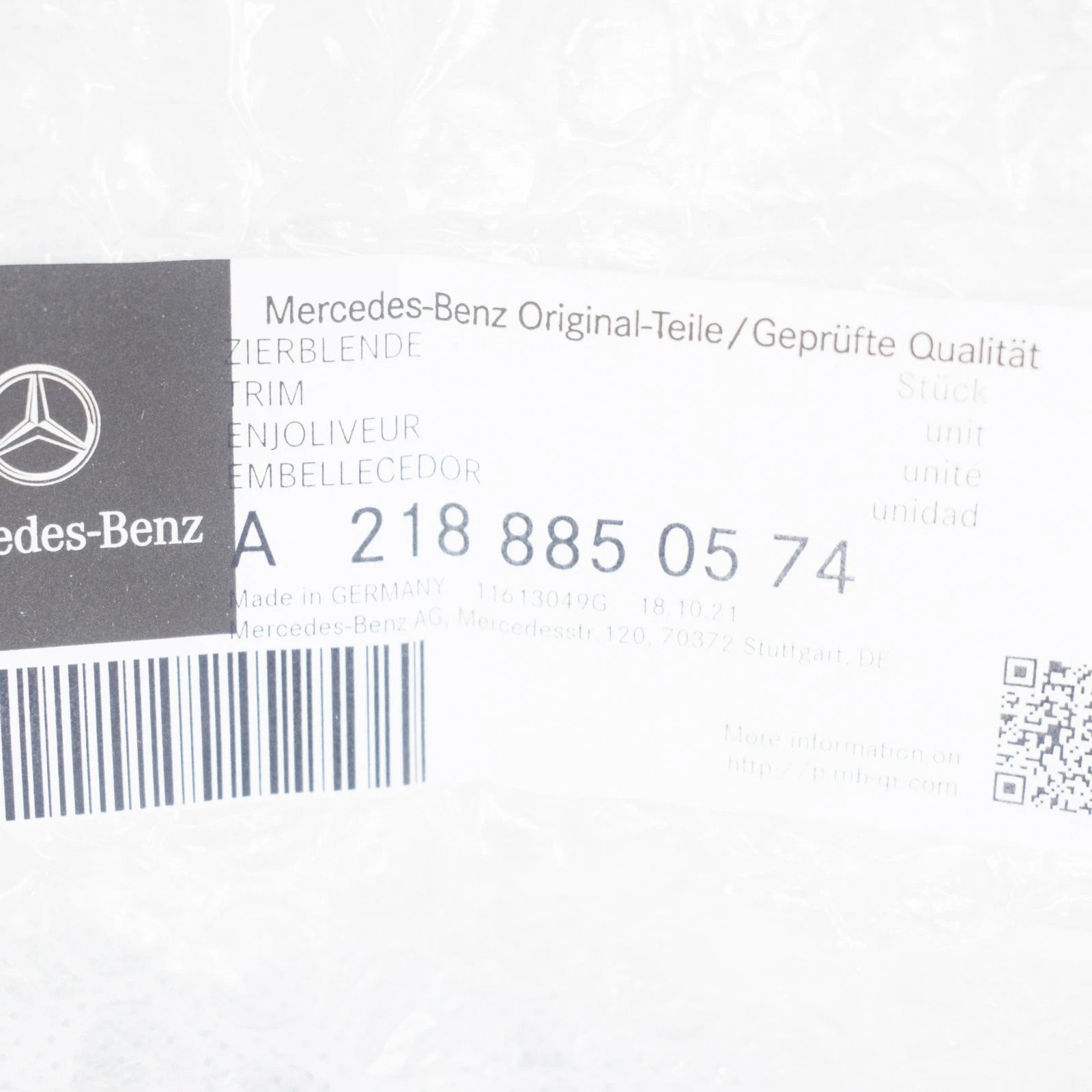 NEW MB CLS C218 FRONT BUMPER RADIATOR GRILLE CHROME SURROUND TRIM A2188850574