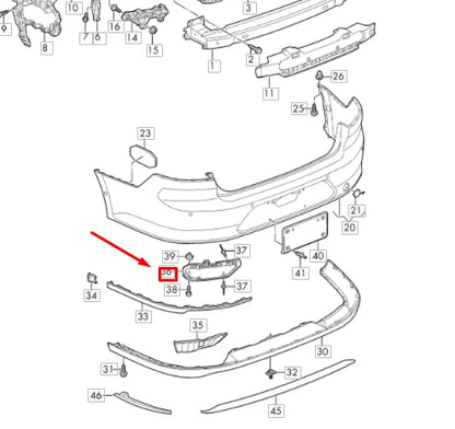 NEW VW PASSAT B8 EXHAUST TAIL PIPE RIGHT TRIM CHROME 3G0807874A2ZZ ORIGINAL