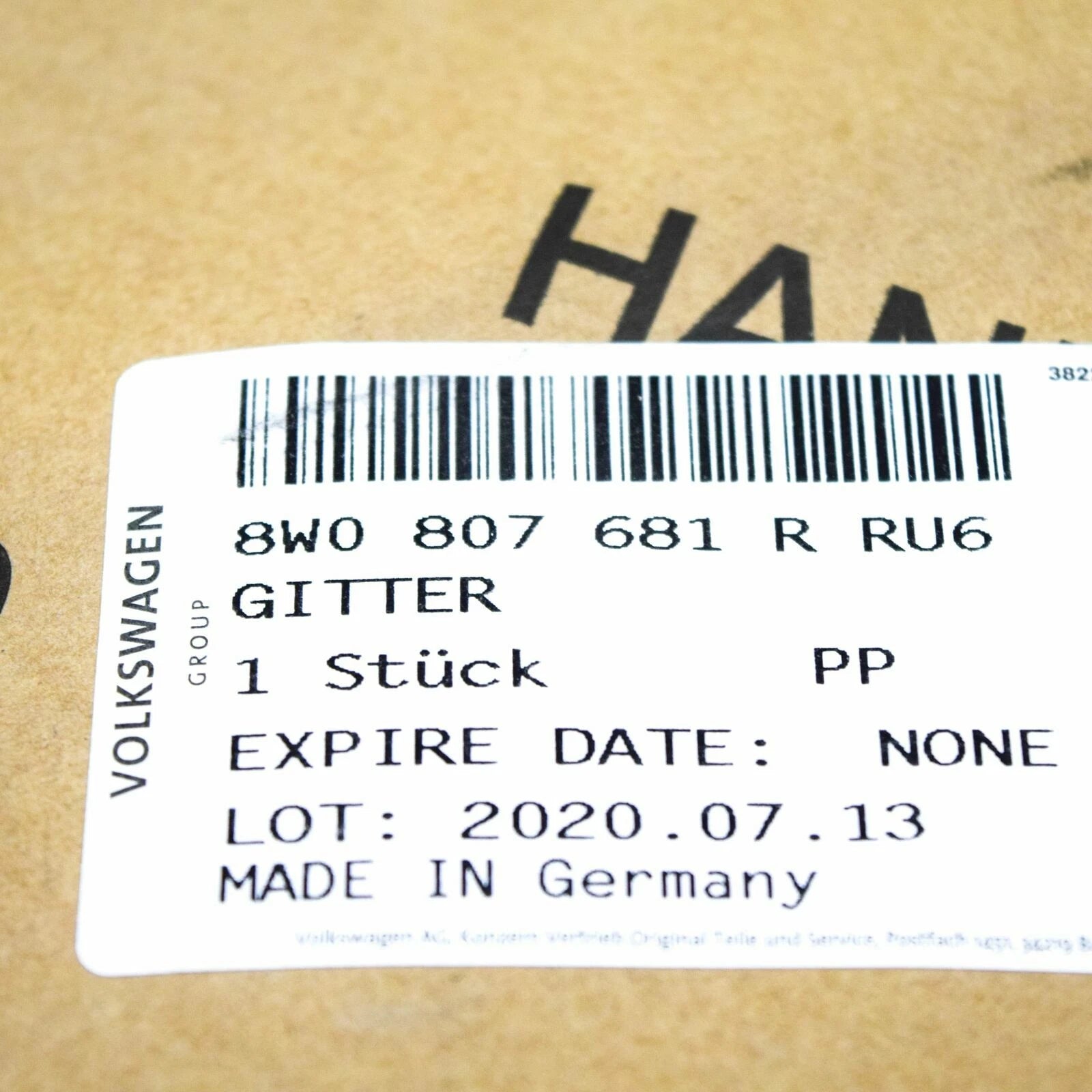 NEW AUDI A4 B9 FRONT BUMPER LEFT GRILLE 8W0807681RRU6 2017 ORIGINAL