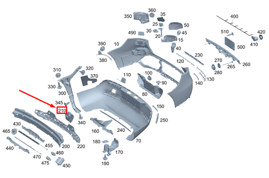 new mercedes-benz eqc rear right bumper impact absorber a2938853401 original