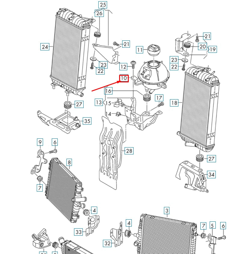 NEW AUDI R8 4S EXPANSION TANK 4S0121403B
