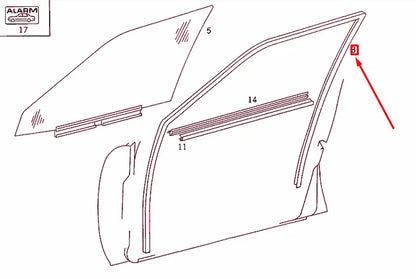 NEW MB E W124 FRONT LEFT DOOR WINDOW RUN SEALING A1247250725 ORIGINAL