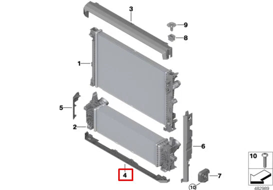 NEW BMW X5 G05 RADIATOR LOWER COVERING 17118589087 1589087 ORIGINAL