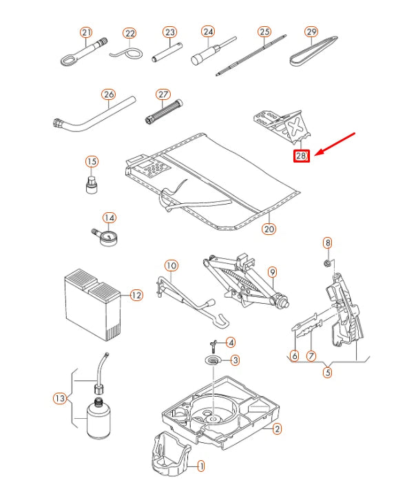 NEW AUDI Q3 8U WHEEL CHOCK WEDGE 7L0860321A ORIGINAL