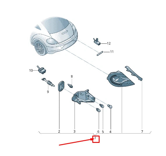 NEW VW BEETLE 5C REAR RIGHT TAILLIGHT 5C5945096S ORIGINAL