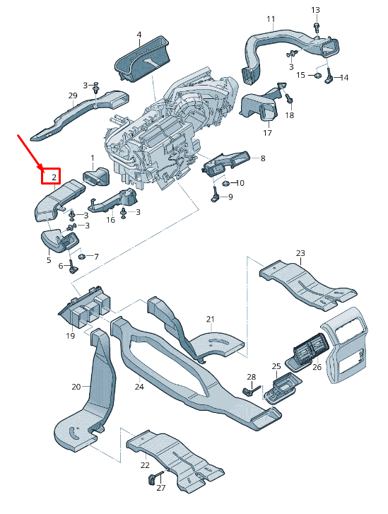 new audi q5 fy hvac duct air guide rhd 80c819726 original