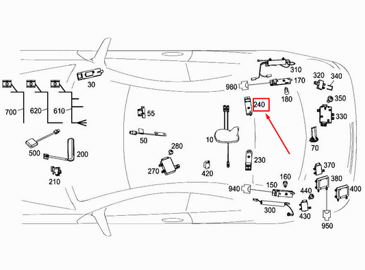 new mercedes-benz e c207 right rear roof antenna amplifier a2079050203 original