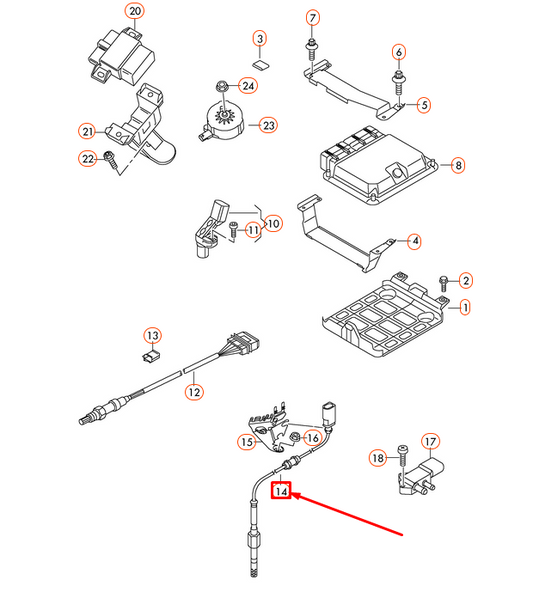 new audi q7 4l exhaust gas temperature sensor 059906088ab original