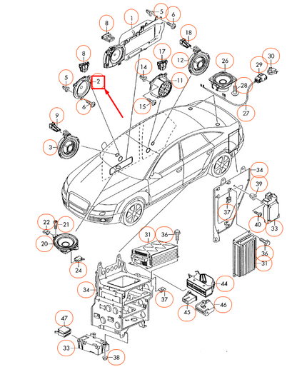 NEW AUDI A6 C6 FRONT DOOR MID TONE SPEAKER 4F0035411 ORIGINAL