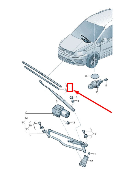 NEW VW CADDY ALLTRACK FURGON SAA FRONT WIPER BLADES RHD 2K2998002A