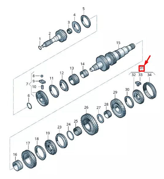 NEW VOLKSWAGEN CRAFTER 2F MK1 REVERSE GEAR SYNCHRONIZING HUB 0B7311759C