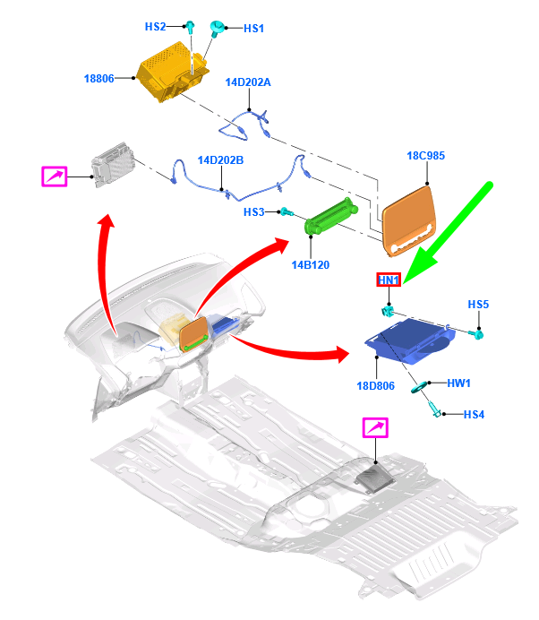 new ford ecosport mk2 bk cd player nut 5063841 w705093-s439 original