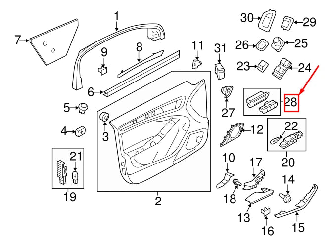 NEW AUDI A4 AVANT B8 FRONT MEMORY SEAT SWITCH LHD 8K0959769V10 ORIGINAL