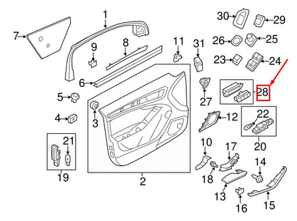 NEW AUDI A4 AVANT B8 FRONT MEMORY SEAT SWITCH LHD 8K0959769V10 ORIGINAL