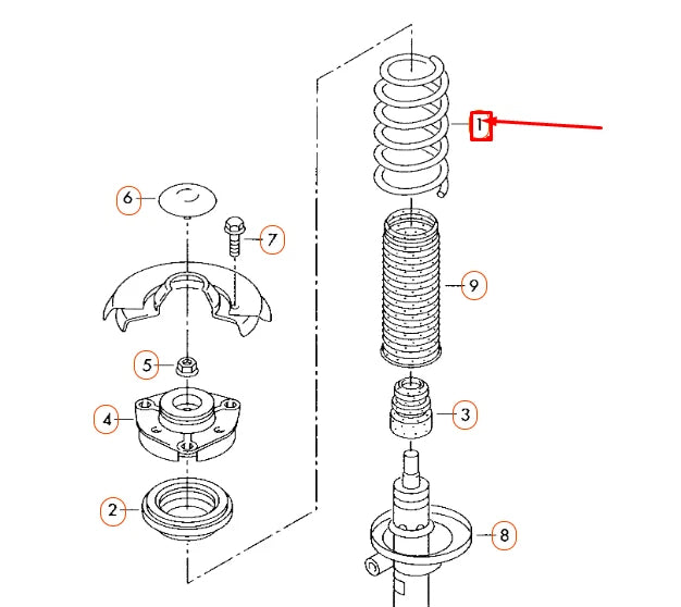 NEW AUDI A3 8P FRONT COIL SPRING 1K0411105DC ORIGINAL