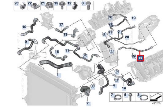 new bmw x6 g06 coolant hose pipe 17129894775 original
