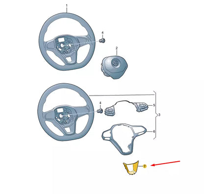 NEW VOLKSWAGEN GOLF MK8 STEERING WHEEL GTI TRIM 5H0419659AWUZ ORIGINAL