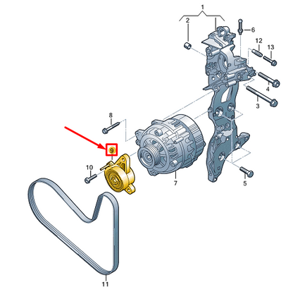 new vw golf cd mk8 alternator belt tensioner 04l903315j original