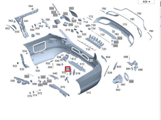 NEW MB C COUPE C205 REAR LEFT BLIND SPOT BUMPER HOLDER A2058859303 ORIGINAL