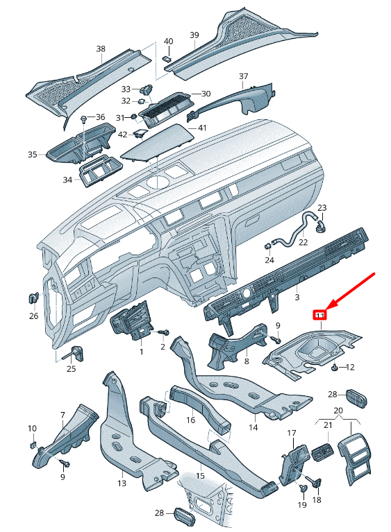 NEW VOLKSWAGEN ARTEON 3H7 DASHBOARD GLOVE BOX COVER RHD 3G2819593A ORIGINAL