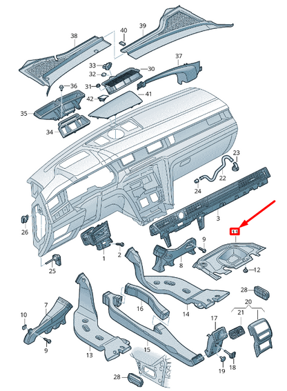 NEW VOLKSWAGEN ARTEON 3H7 DASHBOARD GLOVE BOX COVER RHD 3G2819593A ORIGINAL