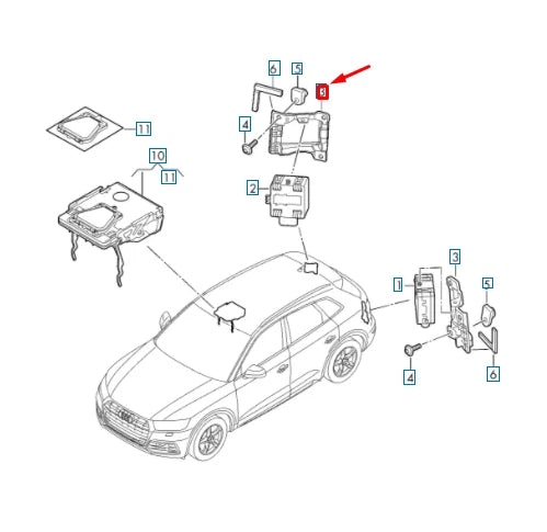 NEW AUDI Q5 FY REAR RIGHT LANE CHANGE CONTROL UNIT BRACKET 80A907908A ORIGINAL