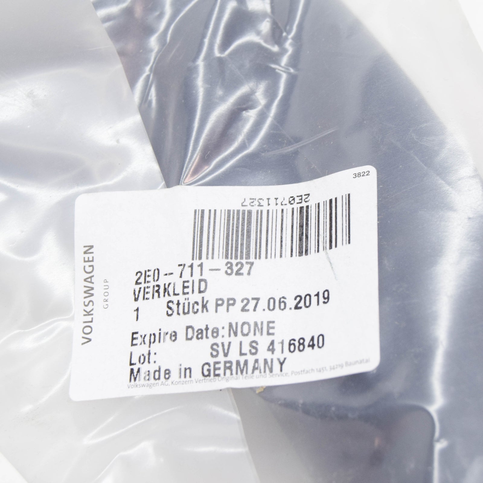 NEW VOLKSWAGEN CRAFTER 2F MK1 HANDBRAKE HANDLE TRIM 2E0711327 ORIGINAL