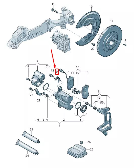 NEW AUDI RSQ3 8U REAR RIGHT BRAKE PAD WEAR INDICATOR BRACKET 8U0615134