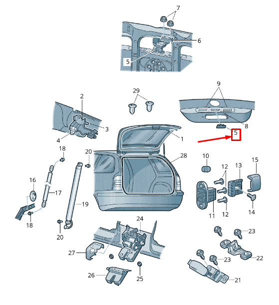 new skoda octavia 5e mk3 trunk lid opening handle 5e0827566 original