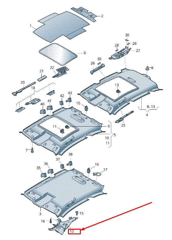 new audi a5 8t front right roof deformation element 8t0880668c original