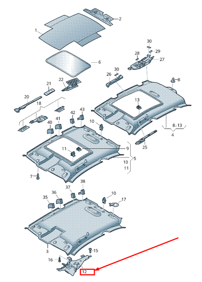 new audi a5 8t front right roof deformation element 8t0880668c original
