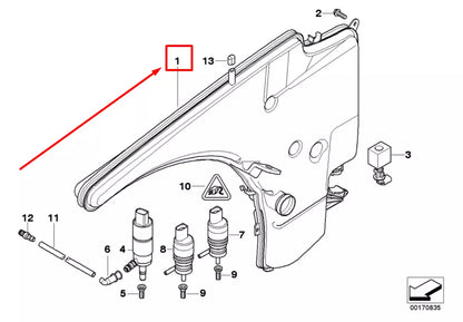 NEW BMW 1 E82 WINDSHIELD WASHER FLUID RESERVOIR 61677238668 7238668 ORIGINAL