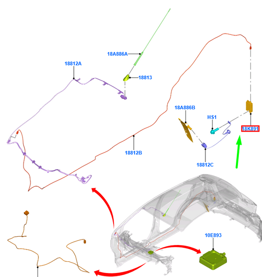 new ford ka mk3 antenna aerial amplifier gr3t-18c847-ba 5352104 original